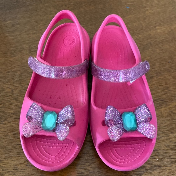 CROCS Shoes Crocs Little Girls Open Toe Water Shoes Pink Gem Bows